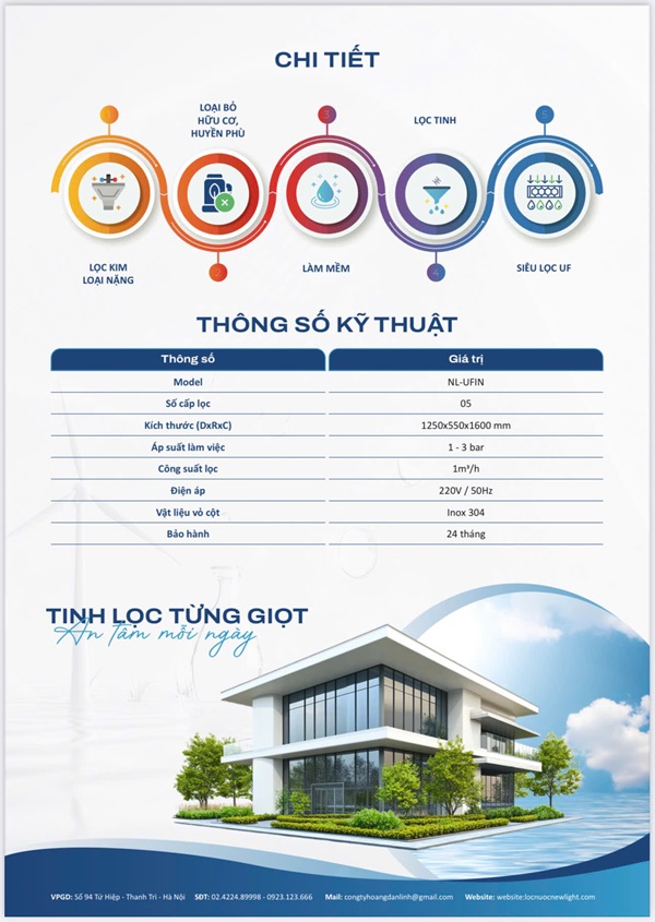 cấu tạo hệ thống lọc tổng đầu nguồn UFIN